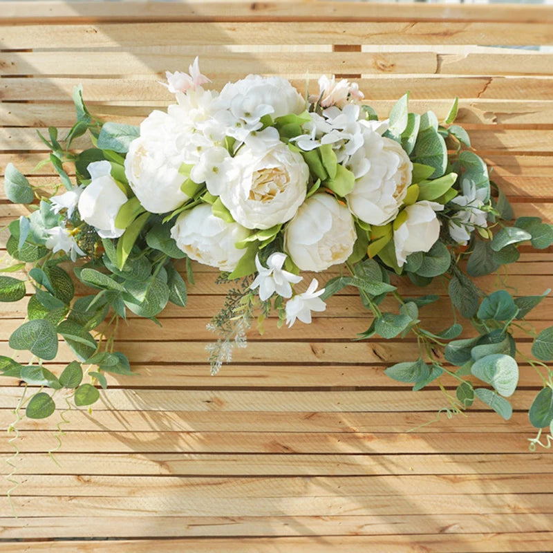 Artificial Peony Rose Wedding Arch Wreath – DIY Floral Arrangement for Wedding, Party, Boho Home Decor, Flower Wall, and Christmas Wreath