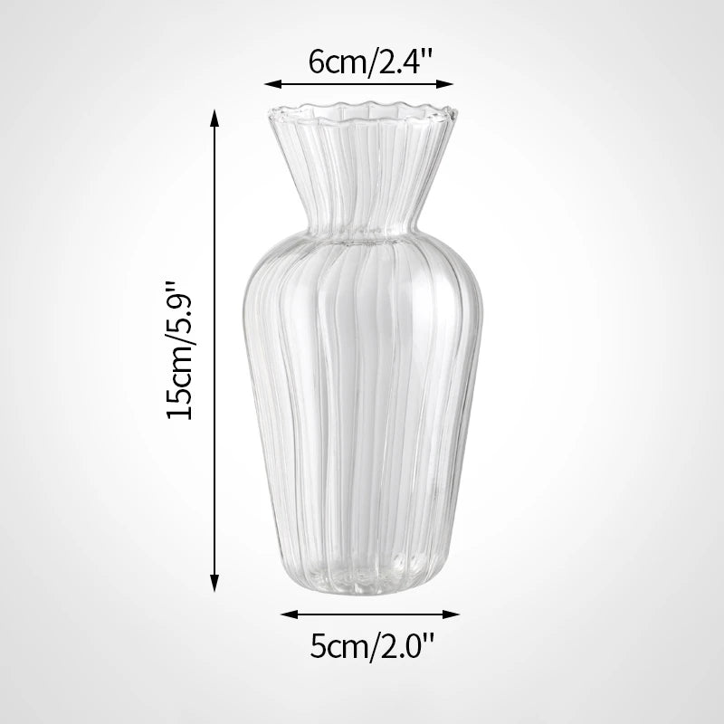 Retro Glass Flower Vase – Decorative Plant Bottle for Home Décor, Office Desk, and Flower Arrangements