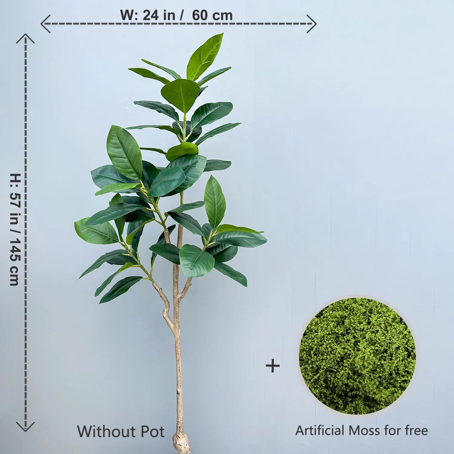 70/135cm Artificial Ficus Tree – Large Faux Banyan Rubber Plant with Plastic Leaves for Home & Garden Décor