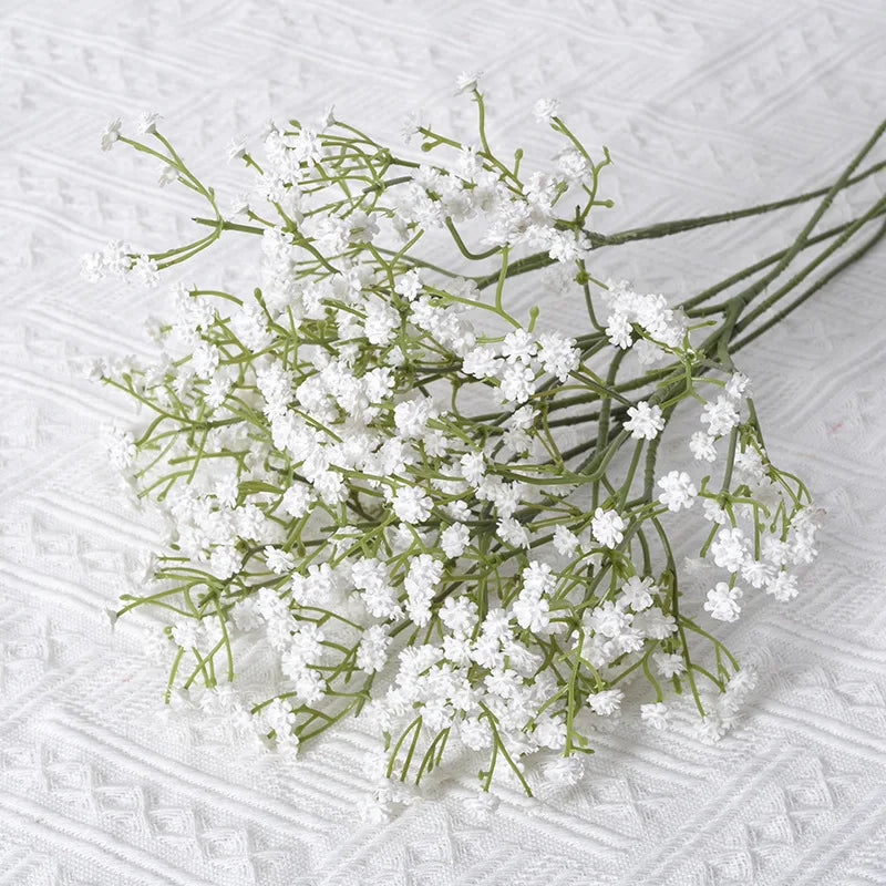 90 Heads 52cm White Artificial Baby's Breath Flowers – Fake Bouquet for Wedding, DIY Arrangements & Home Décor