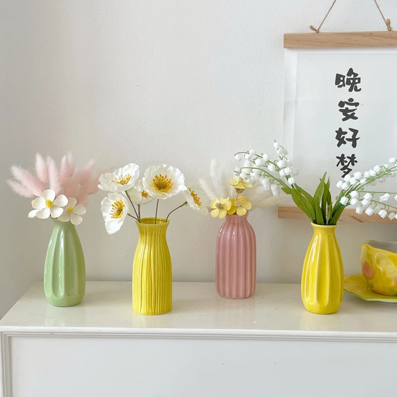 Nordic Ceramic Vase – Creative INS Flower Bottle Plant Pot for Room, Table Décor & Home Decoration