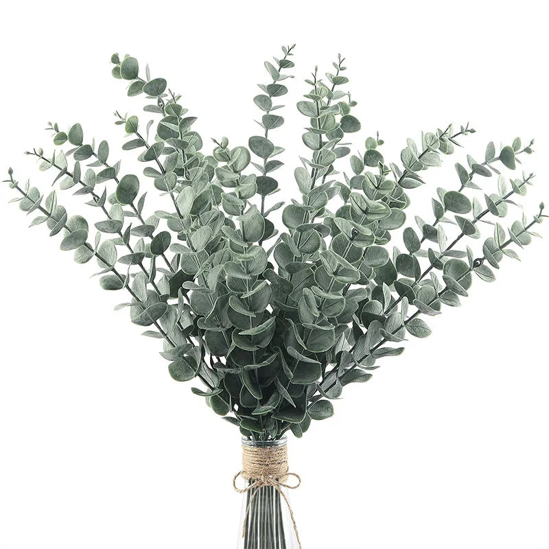 20pcs Artificial Eucalyptus Stems – Green Faux Leaves & Branches for Wedding Centerpieces, Christmas & Holiday Décor