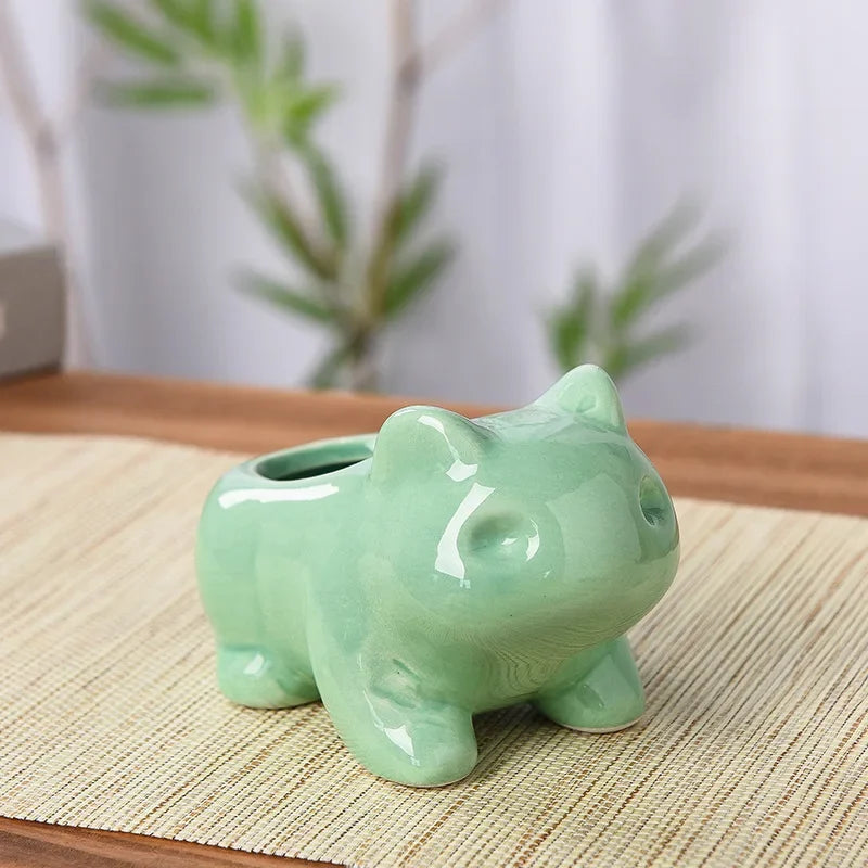 Creative Ceramic Mini Succulent Planter – Cute Flower Pot with Drainage Hole for Home Garden & Outdoor Décor