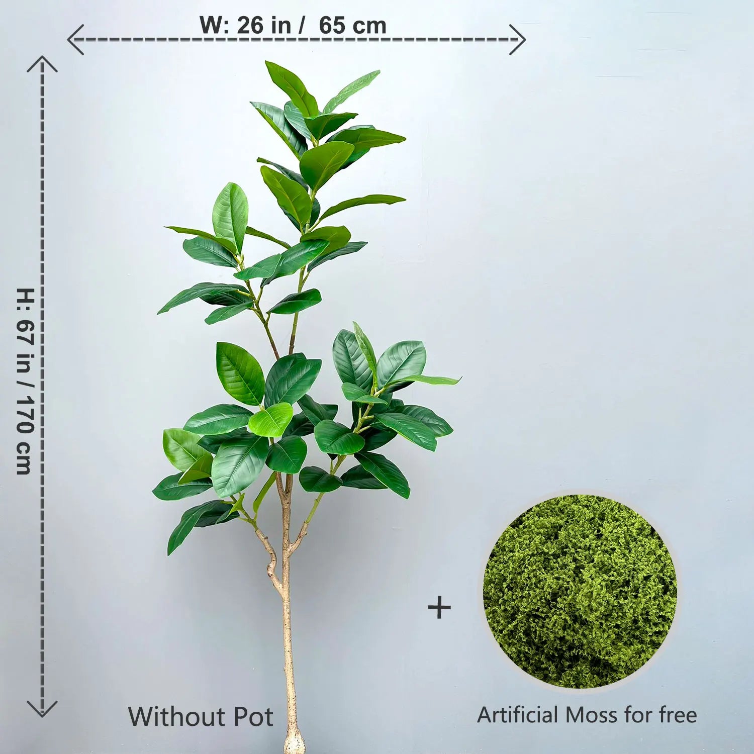 70/135cm Artificial Ficus Tree – Large Faux Banyan Rubber Plant with Plastic Leaves for Home & Garden Décor