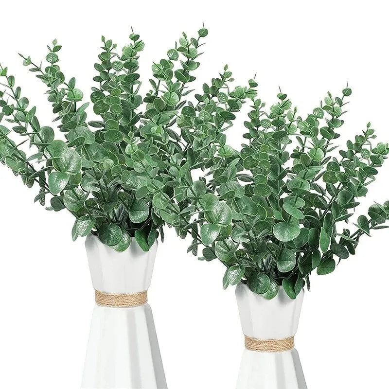 10pcs Artificial Eucalyptus Stems – Realistic Faux Greenery for Bouquets, Wedding Centerpieces, Home & Holiday Décor