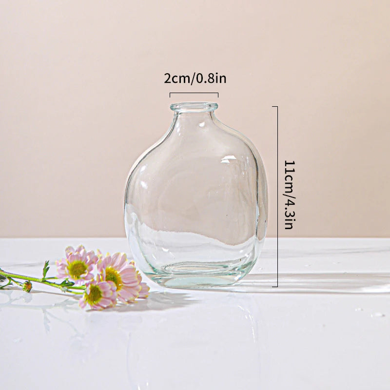 Retro Glass Flower Vase – Decorative Plant Bottle for Home Décor, Office Desk, and Flower Arrangements