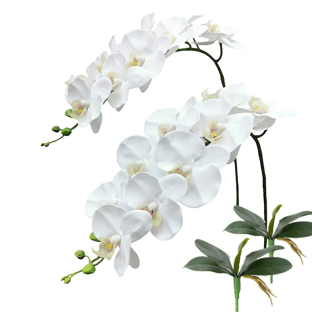 69cm Real Touch Artificial Phalaenopsis Orchid Stems – Faux Flower Branches for Wedding, Floral Arrangements & Home Décor