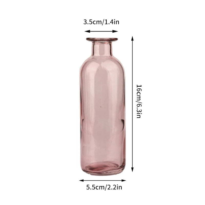 Retro Glass Flower Vase – Decorative Plant Bottle for Home Décor, Office Desk, and Flower Arrangements