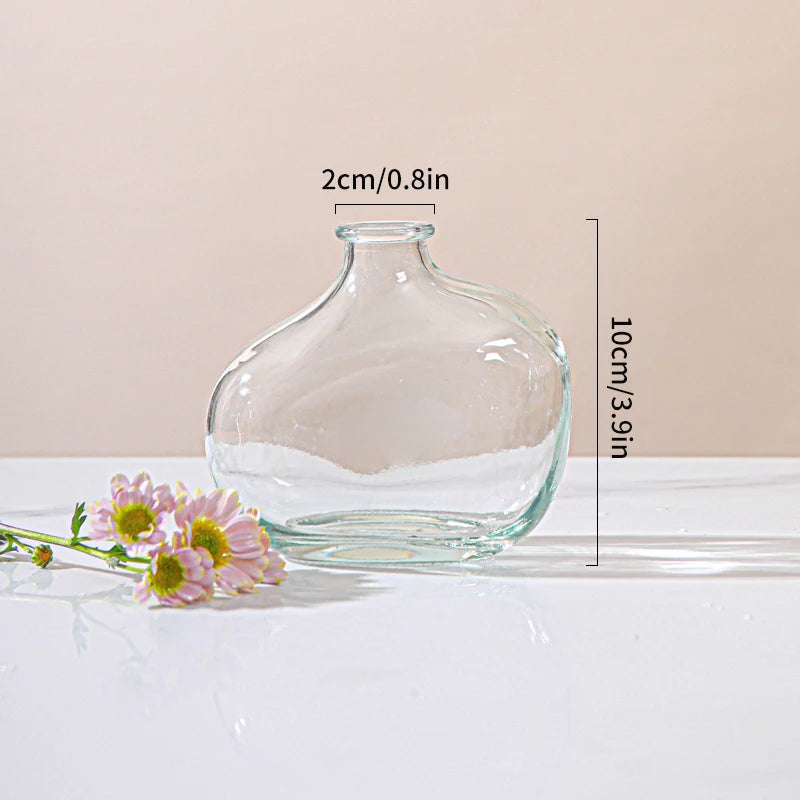 Retro Glass Flower Vase – Decorative Plant Bottle for Home Décor, Office Desk, and Flower Arrangements