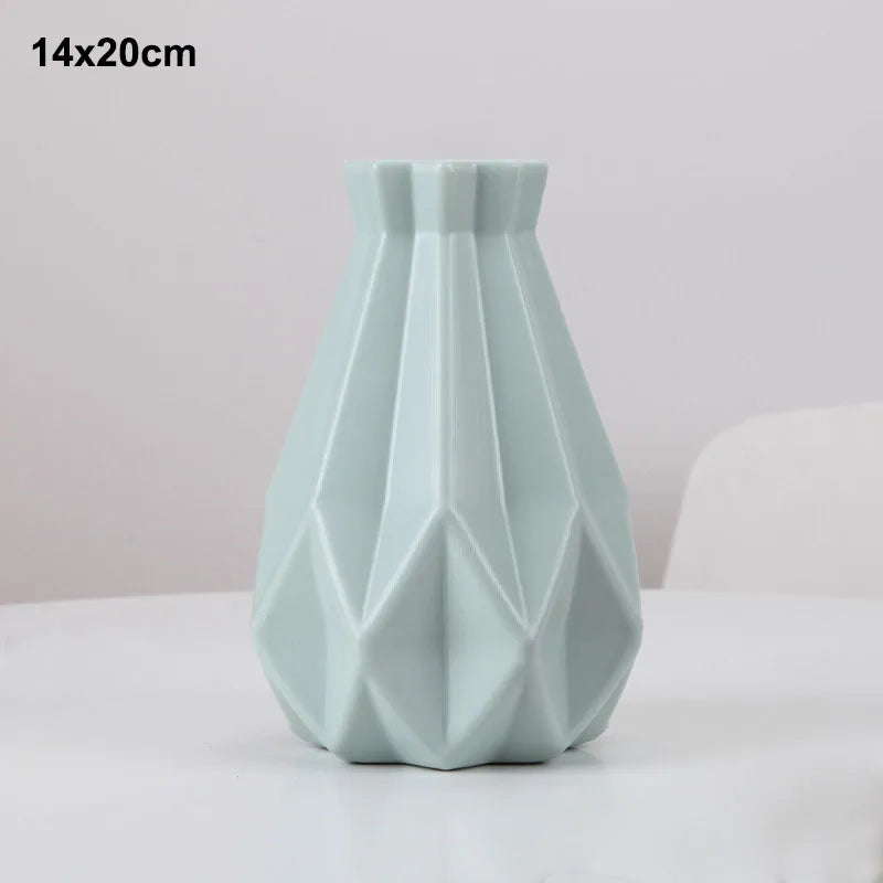 Morandi Plastic Origami Vase – Modern Decorative Vases for Flower Arrangements & Living Room Home Décor