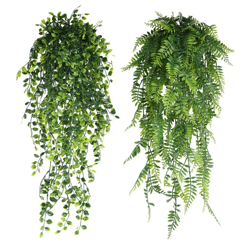 90cm Artificial Persian Fern Vine – Hanging Faux Plant with Plastic Leaves for Home, Wedding, Party & Wall Décor