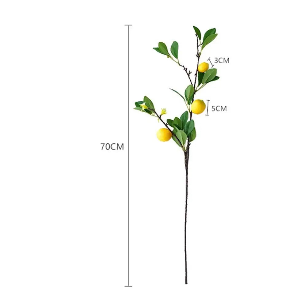 European Style Artificial Lemon Branch – Green Plant for Home Décor, Flower Arrangements, and Decorative Accents