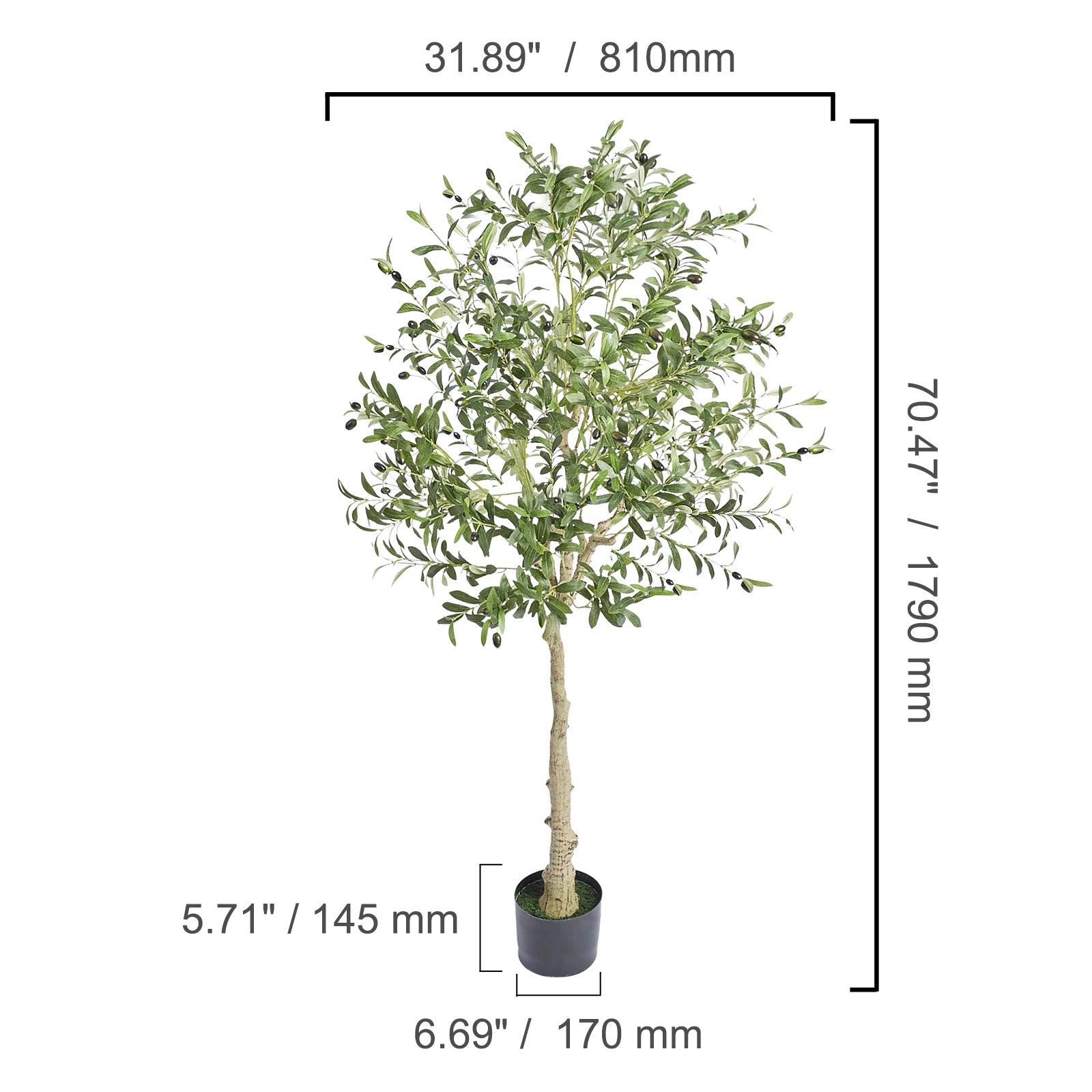 Artificial Olive Tree – 4/5/6 FT Tall Faux Plant for Low-Maintenance Home Décor