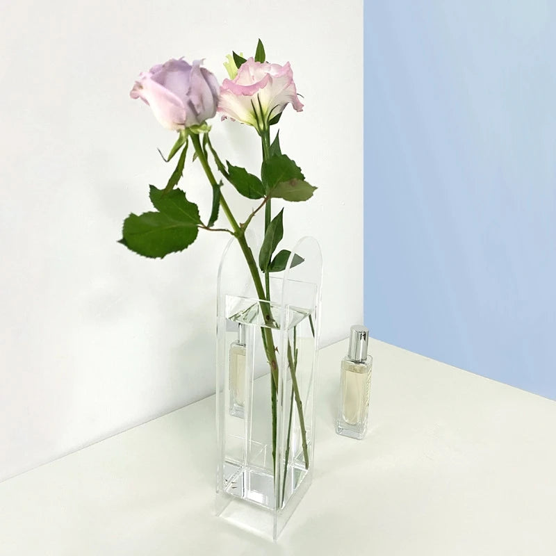 Retro Glass Flower Vase – Decorative Plant Bottle for Home Décor, Office Desk, and Flower Arrangements