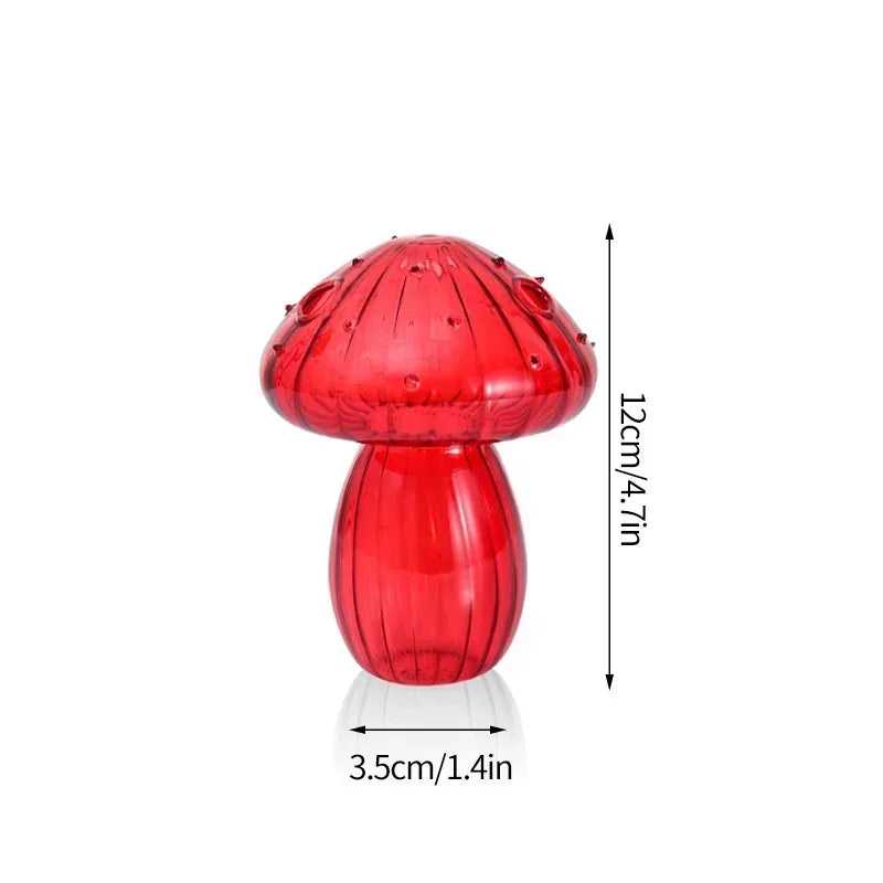 Transparent Mushroom Glass Vase – Decorative Flower Bottle for Flowers, Hydroponic Plants & Room Décor