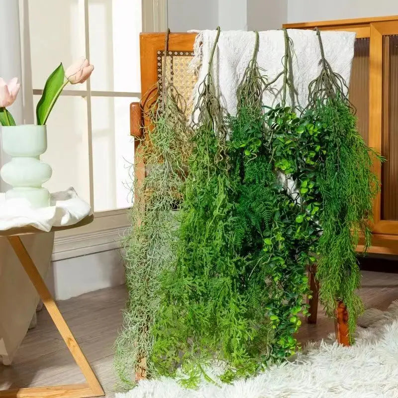 Artificial Hanging Ivy Vine – Green Rattan Grass Fake Plant for Home, Garden, Wedding & Wall Décor