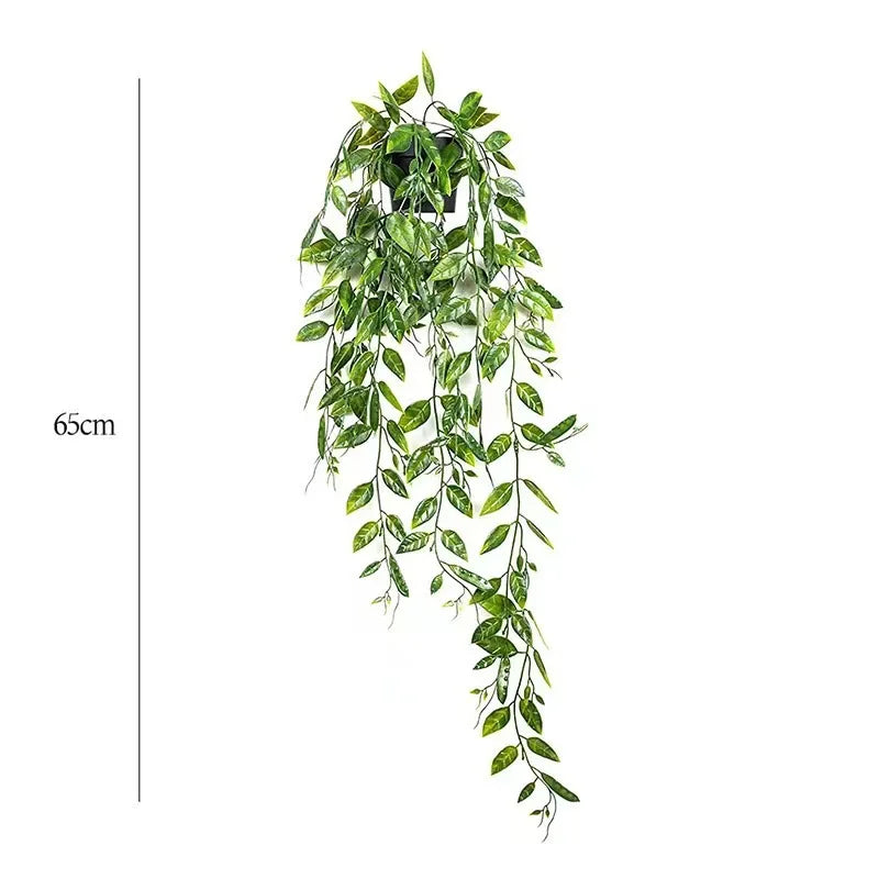 Artificial Hanging Eucalyptus Plant – Potted Rattan Vine for Room, Wall, Shelf & Home Interior Décor