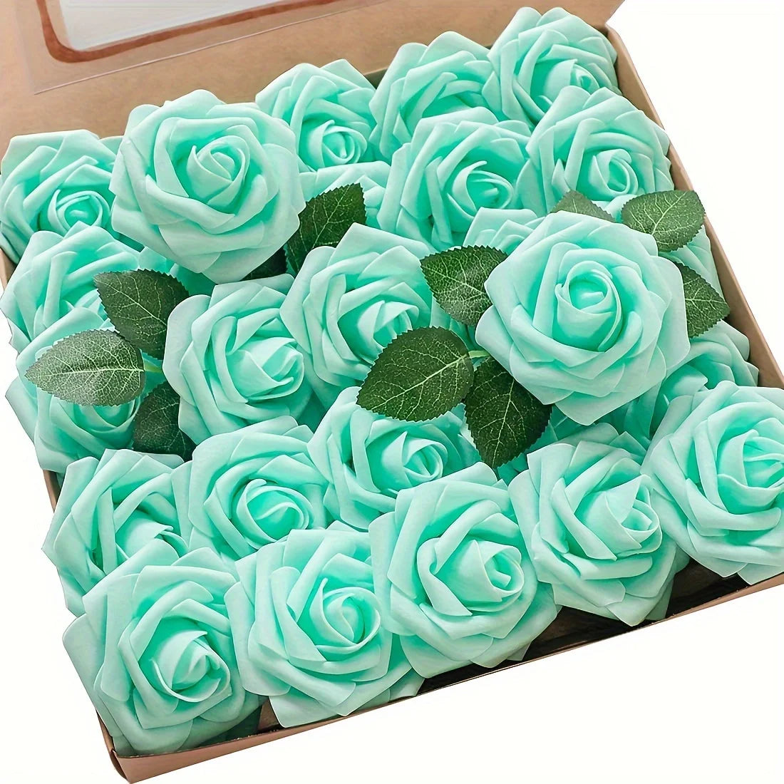 25pcs Artificial Roses with Stems – Fake Flowers for DIY Wedding Bouquets, Centerpieces, Party & Home Décor