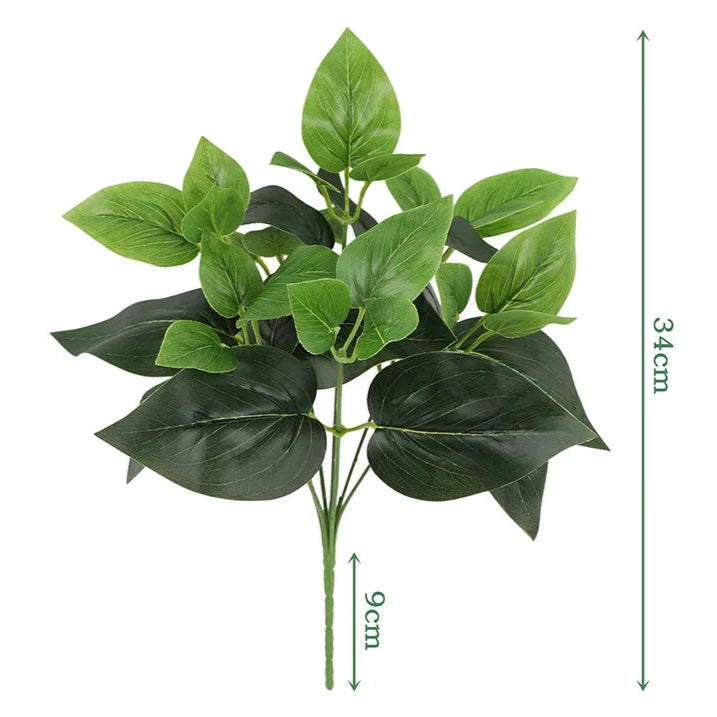 Artificial Plants Leaves Silk Tortoiseshell Leaf Dieffenbough Fake Small Fairy Taro Simulation Green Plant Living Room Decor