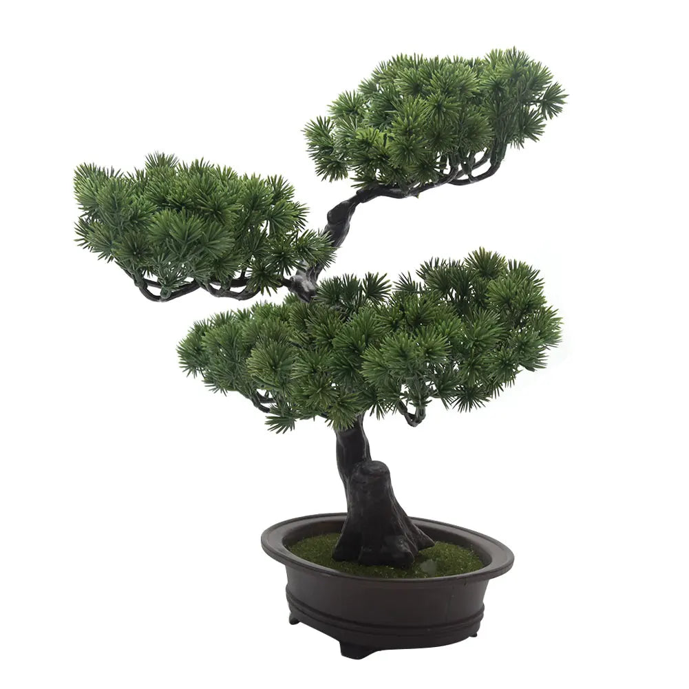 Artificial Pine Tree Bonsai – Potted Faux Plant for Home, Office & DIY Décor