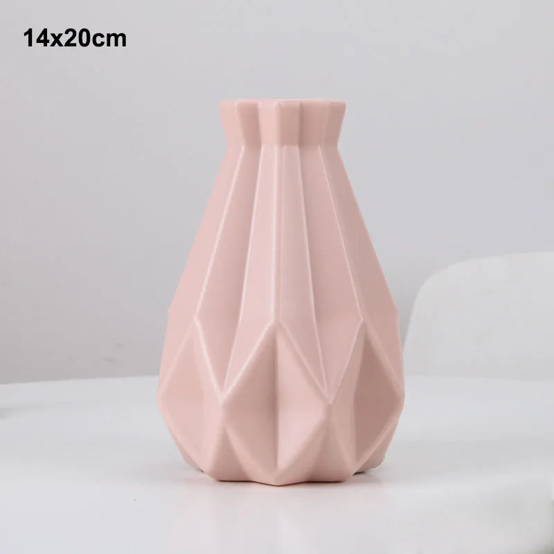 Morandi Plastic Origami Vase – Modern Decorative Vases for Flower Arrangements & Living Room Home Décor