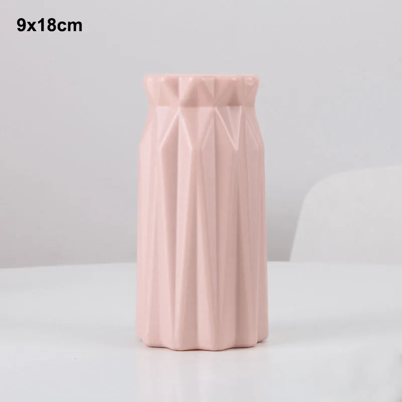 Morandi Plastic Origami Vase – Modern Decorative Vases for Flower Arrangements & Living Room Home Décor