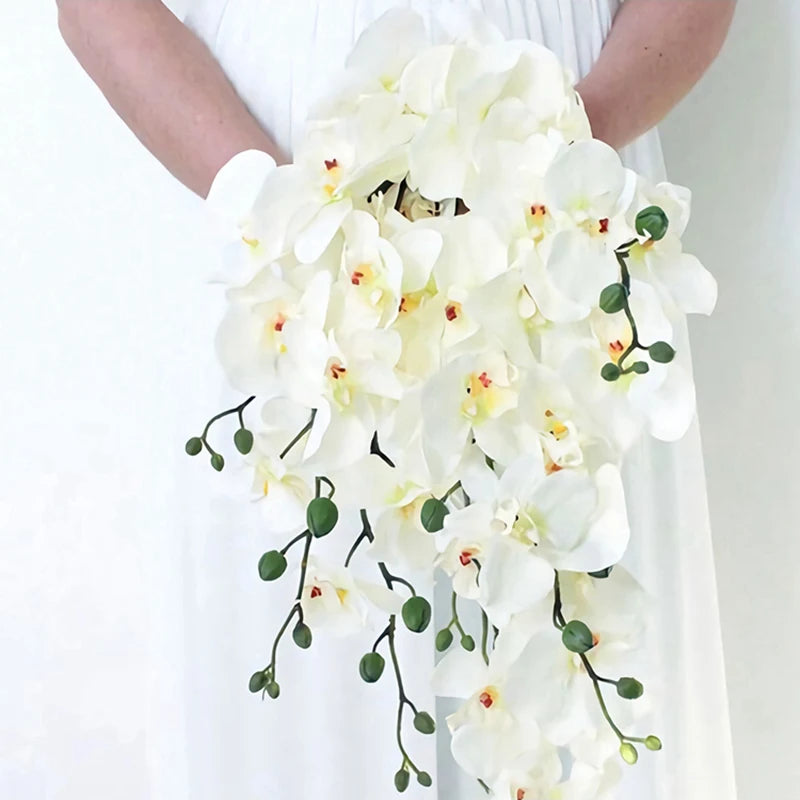 98cm Artificial Butterfly Orchid with 9 Heads – Fake Moth Orchid Flowers for Wedding, Christmas & Home Décor