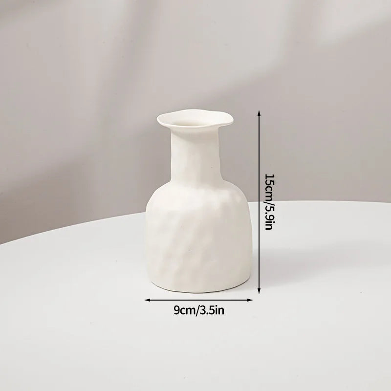 White Spiral Plastic Vase – Hydroponic Pot for Flowers, Home Desk Decoration & Maison Floreros