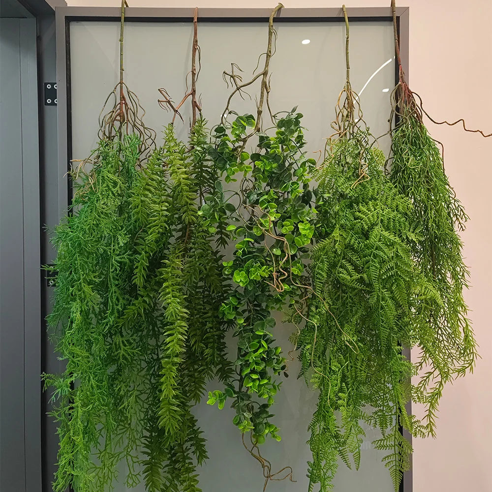 Artificial Hanging Ivy Vine – Green Rattan Grass Fake Plant for Home, Garden, Wedding & Wall Décor