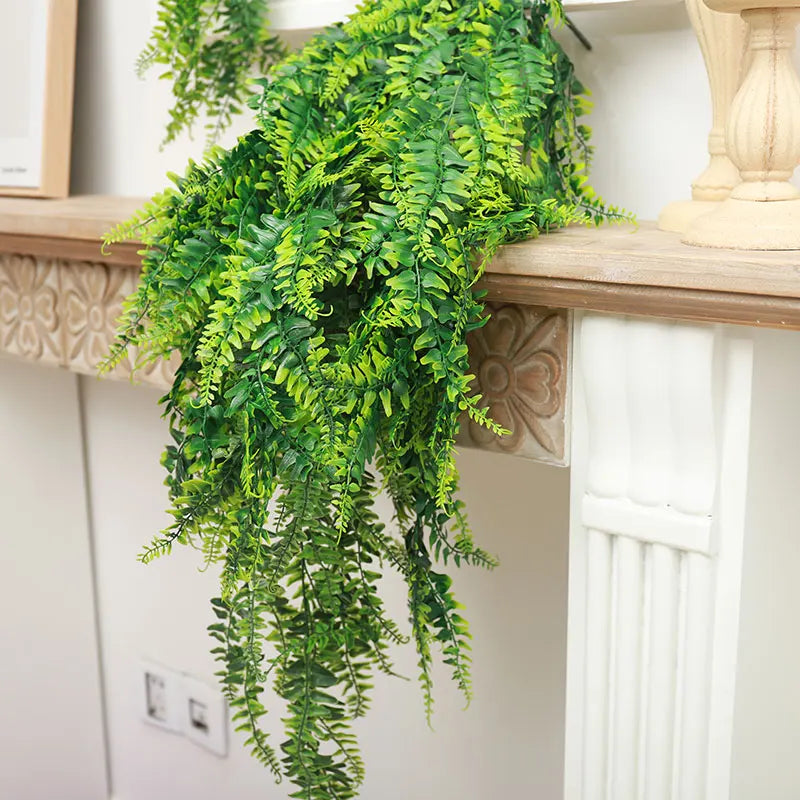 90cm Artificial Persian Fern Leaves – Hanging Vine Plants for Home, Wedding, Christmas & Wall Décor