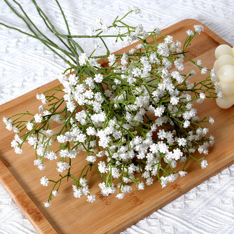 90 Heads 52cm White Artificial Baby's Breath Flowers – Fake Bouquet for Wedding, DIY Arrangements & Home Décor