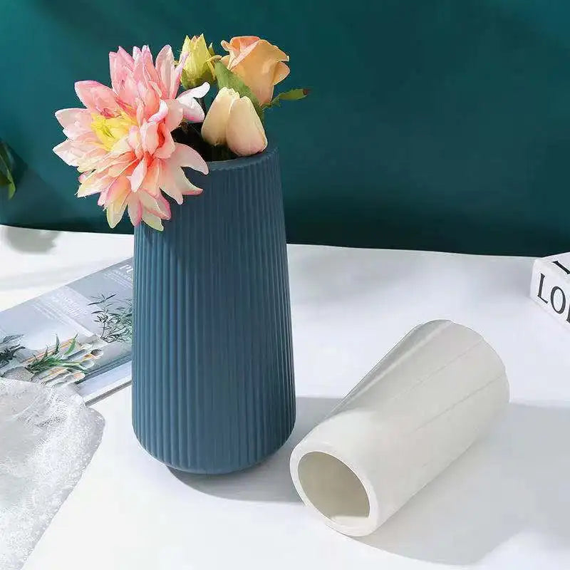 Morandi Plastic Origami Vase – Modern Decorative Vases for Flower Arrangements & Living Room Home Décor