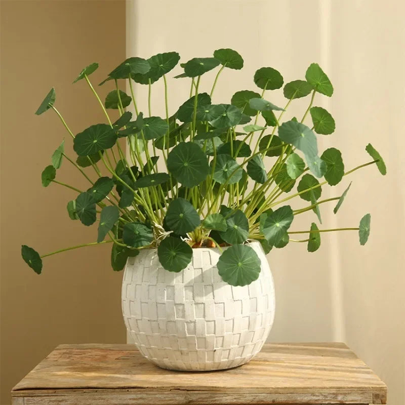 Artificial Lotus & Eucalyptus Plant – Real Touch Faux Plastic Tree with Copper Leaves for Home & Office Décor