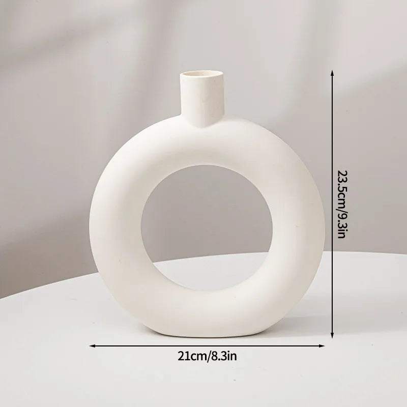 White Spiral Plastic Vase – Hydroponic Pot for Flowers, Home Desk Decoration & Maison Floreros