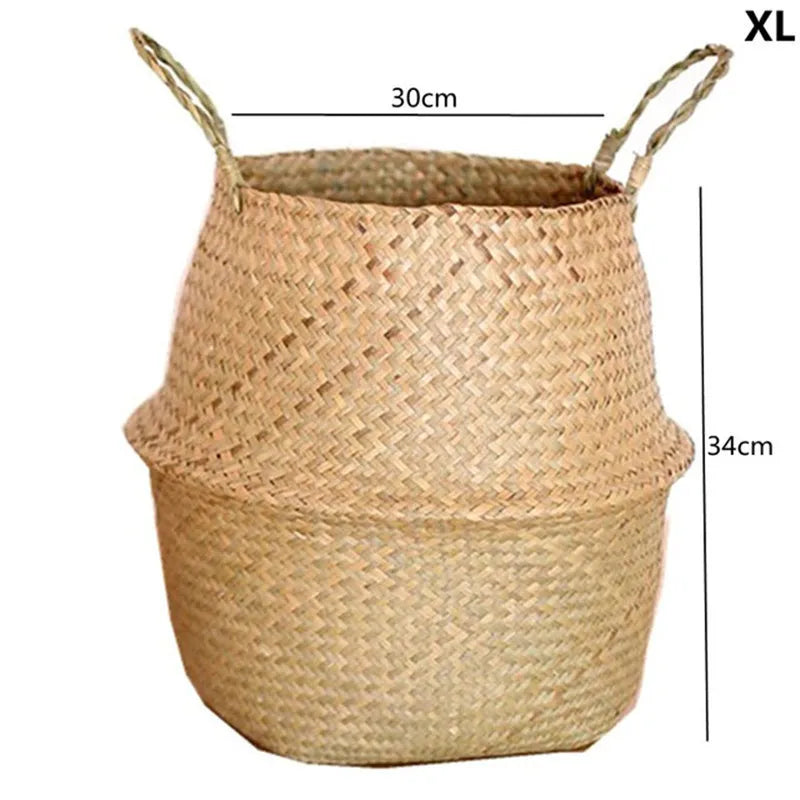 Straw Woven Plant Pot Basket – Grass Planter Basket for Indoor & Outdoor Plants, Flower Pot Cover & Container