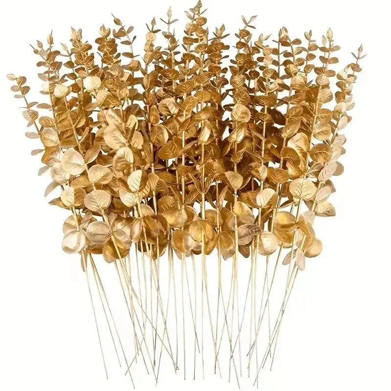 10pcs Artificial Eucalyptus Stems – Realistic Faux Greenery for Bouquets, Wedding Centerpieces, Home & Holiday Décor