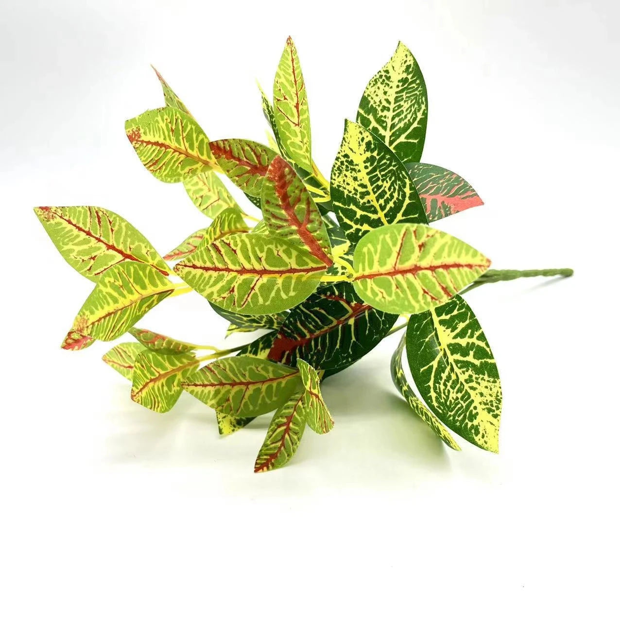 Artificial Plants Leaves Silk Tortoiseshell Leaf Dieffenbough Fake Small Fairy Taro Simulation Green Plant Living Room Decor