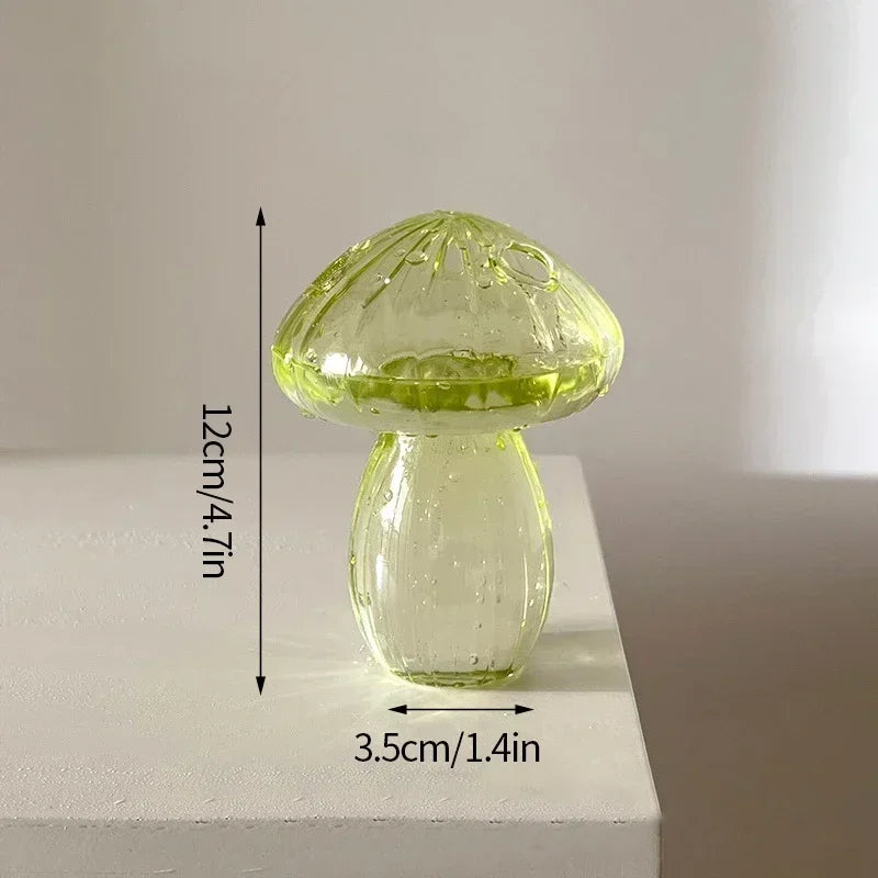 Transparent Mushroom Glass Vase – Decorative Flower Bottle for Flowers, Hydroponic Plants & Room Décor