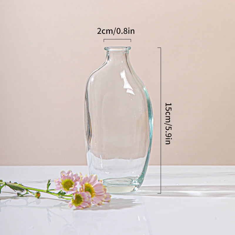 Retro Glass Flower Vase – Decorative Plant Bottle for Home Décor, Office Desk, and Flower Arrangements