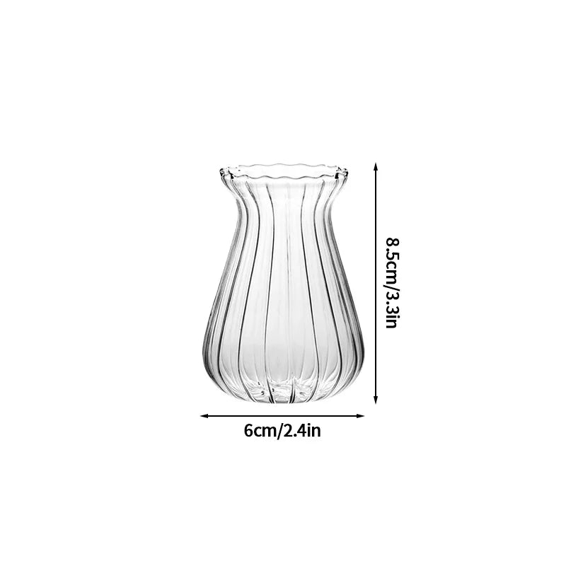 Transparent Mushroom Glass Vase – Decorative Flower Bottle for Flowers, Hydroponic Plants & Room Décor