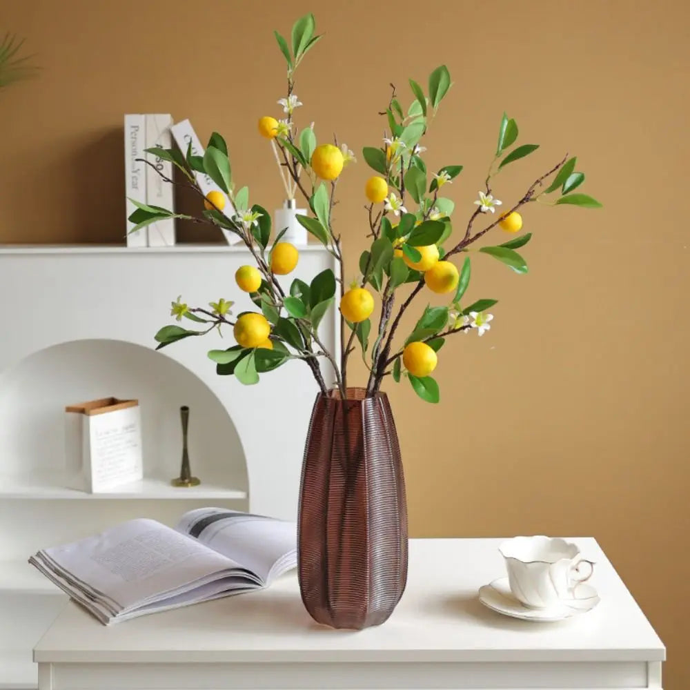 European Style Artificial Lemon Branch – Green Plant for Home Décor, Flower Arrangements, and Decorative Accents