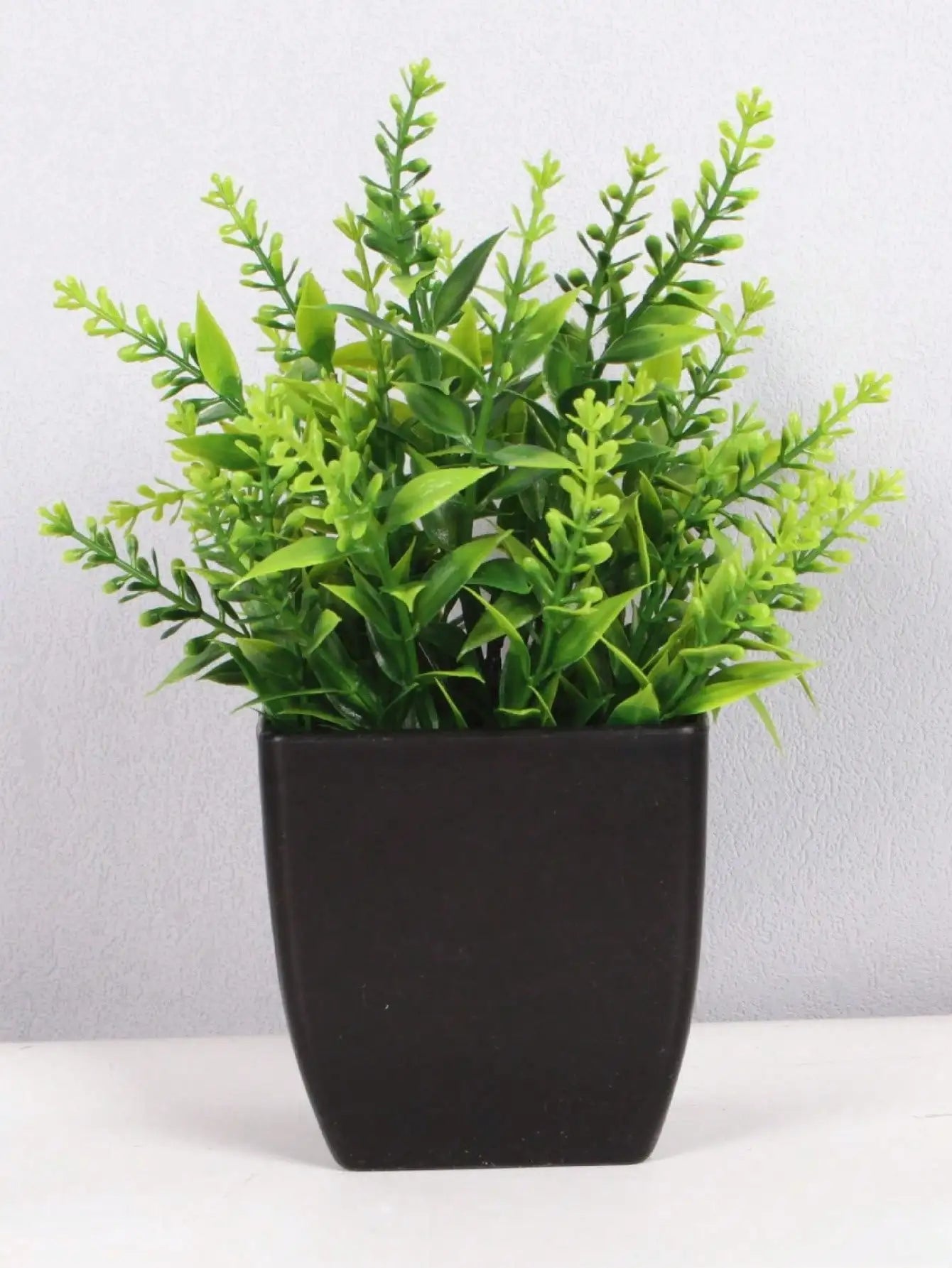 Mini Artificial Eucalyptus Plant in Black Pot – Faux Potted Greenery for Indoor Home, Office, Farmhouse & Bathroom Décor