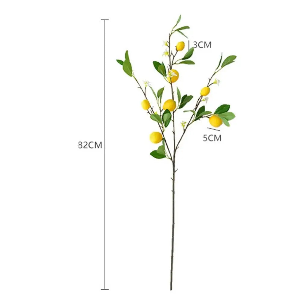 European Style Artificial Lemon Branch – Green Plant for Home Décor, Flower Arrangements, and Decorative Accents