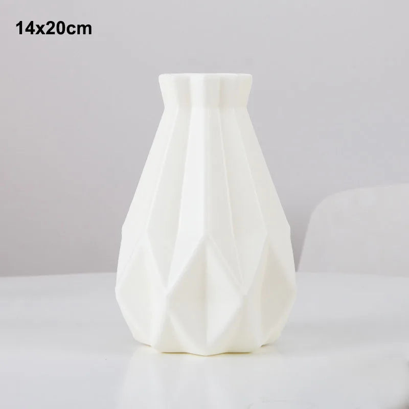 Morandi Plastic Origami Vase – Modern Decorative Vases for Flower Arrangements & Living Room Home Décor