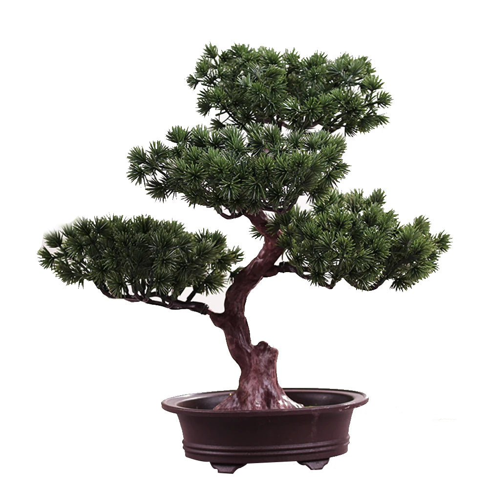 Artificial Pine Tree Bonsai – Potted Faux Plant for Home, Office & DIY Décor