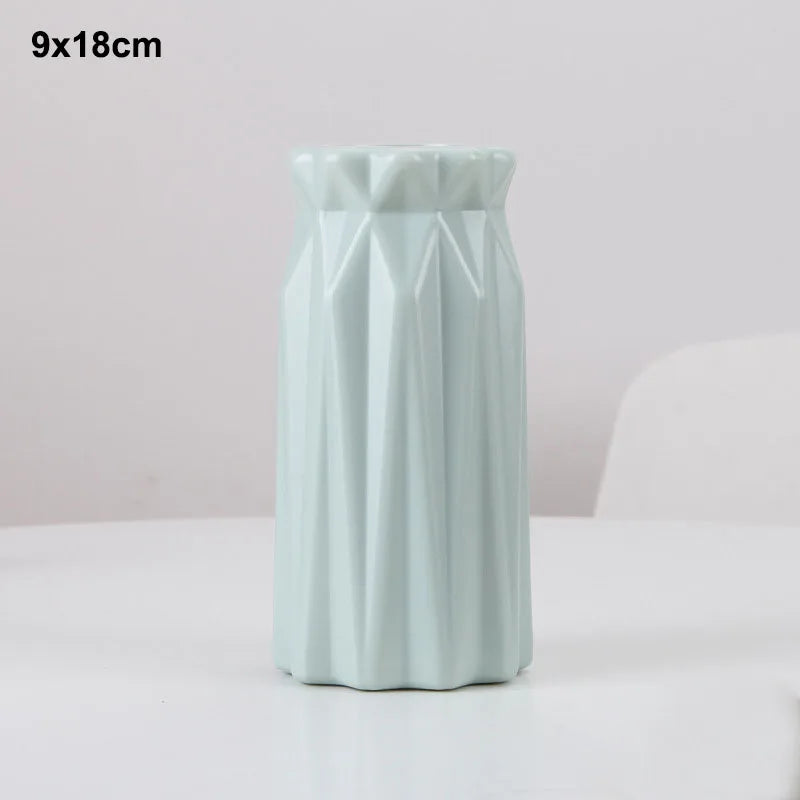 Morandi Plastic Origami Vase – Modern Decorative Vases for Flower Arrangements & Living Room Home Décor