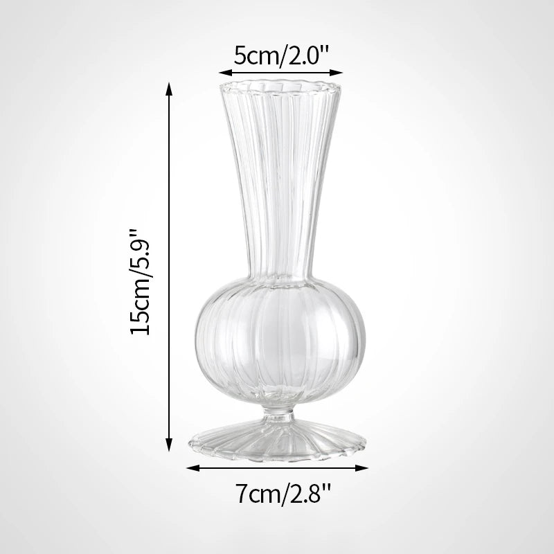 Retro Glass Flower Vase – Decorative Plant Bottle for Home Décor, Office Desk, and Flower Arrangements