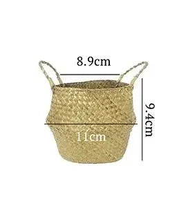 Seaweed Wicker Rattan Hanging Basket – Multi-Purpose Flowerpot, Laundry Basket, and Storage Organiser