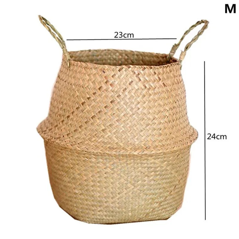 Straw Woven Plant Pot Basket – Grass Planter Basket for Indoor & Outdoor Plants, Flower Pot Cover & Container