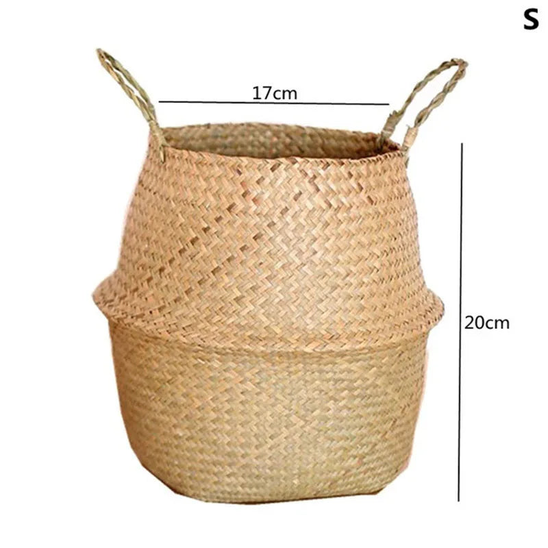 Straw Woven Plant Pot Basket – Grass Planter Basket for Indoor & Outdoor Plants, Flower Pot Cover & Container